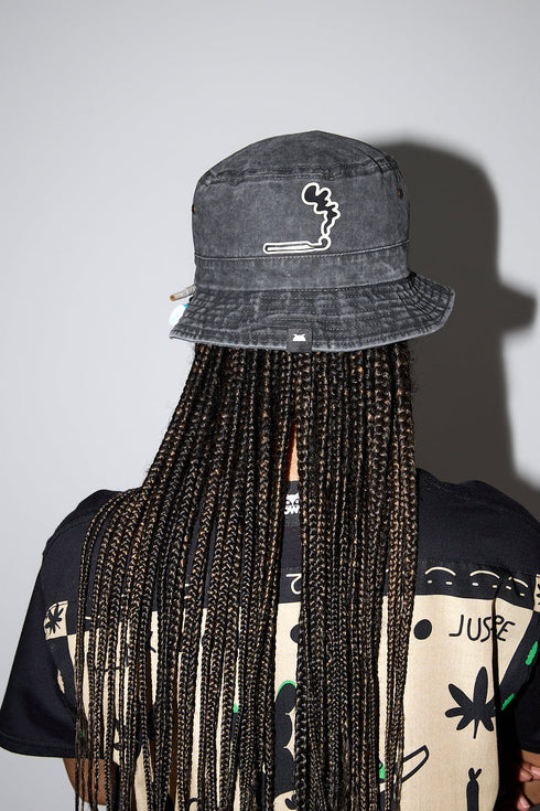 Bucket Hat 420 Black Stonewashed OWL CLOTHES OC392