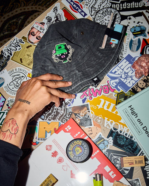 Bucket Hat 420 Black Stonewashed OWL CLOTHES OC392