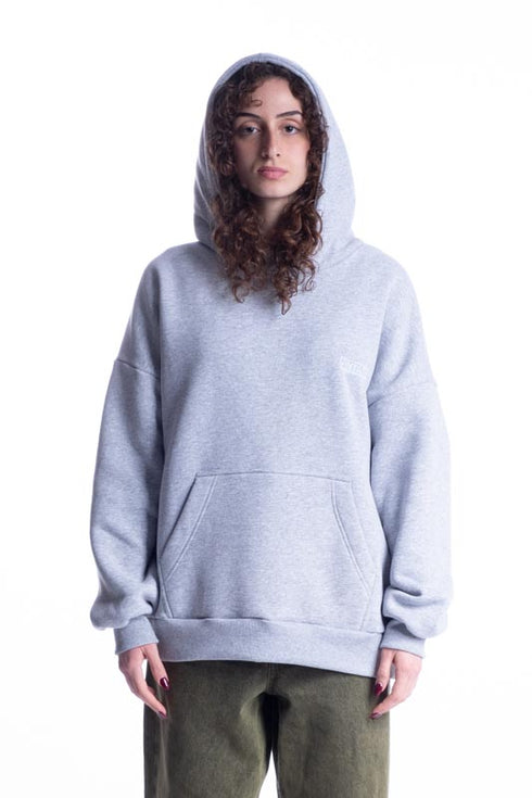 Vintage Embroidery Logo Hoodie Grey