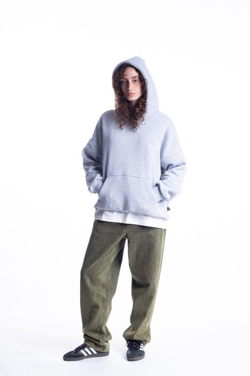 Vintage Embroidery Logo Hoodie Grey