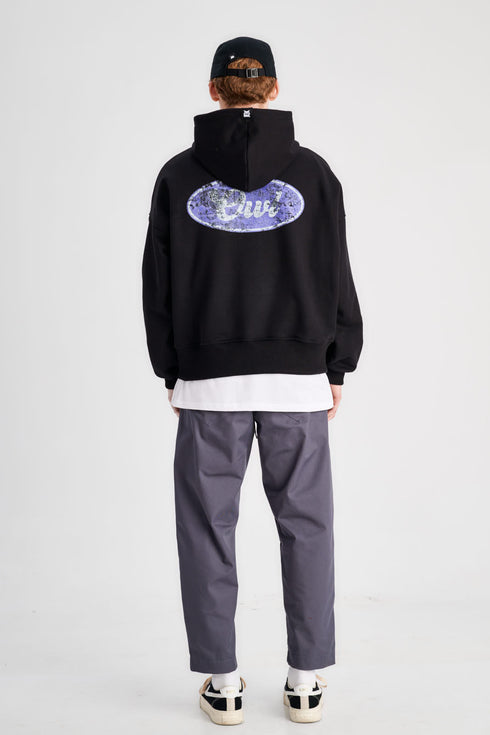 Bomber Hoodie Black Core Grunge 490gsm