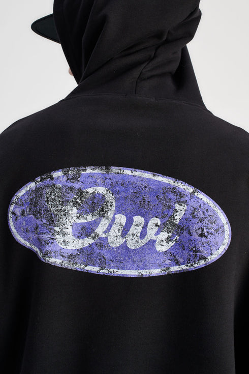 Bomber Hoodie Black Core Grunge 490gsm