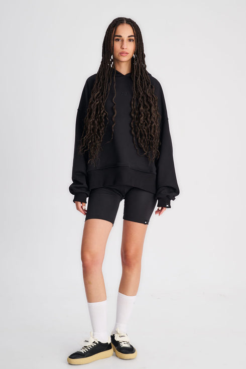 Bomber Hoodie Black Core Grunge 490gsm