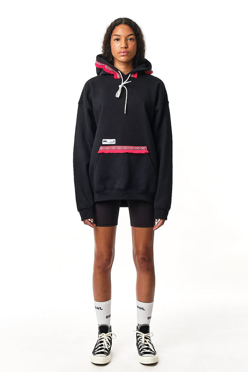 Mαύρη Φούτερ Hippie Vibes Owl clothes OC360