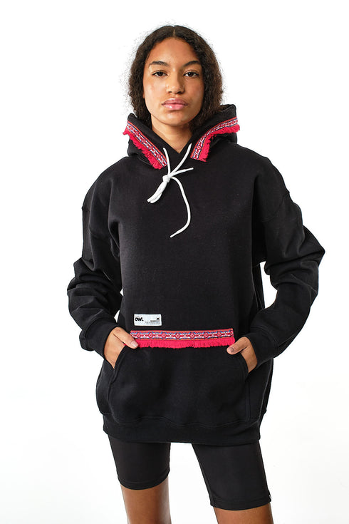 Mαύρη Φούτερ Hippie Vibes Owl clothes OC360