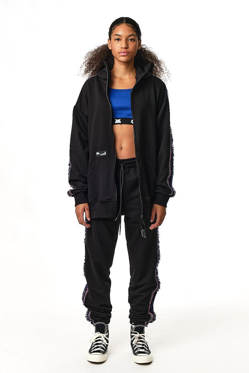 Μαύρη Ζακέτα Φούτερ Hippie Vibes Owl clothes OC370