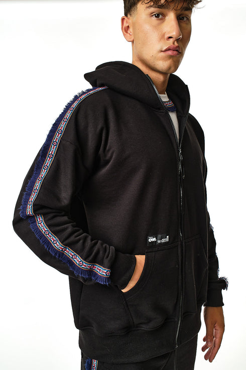Μαύρη Ζακέτα Φούτερ Hippie Vibes Owl clothes OC370