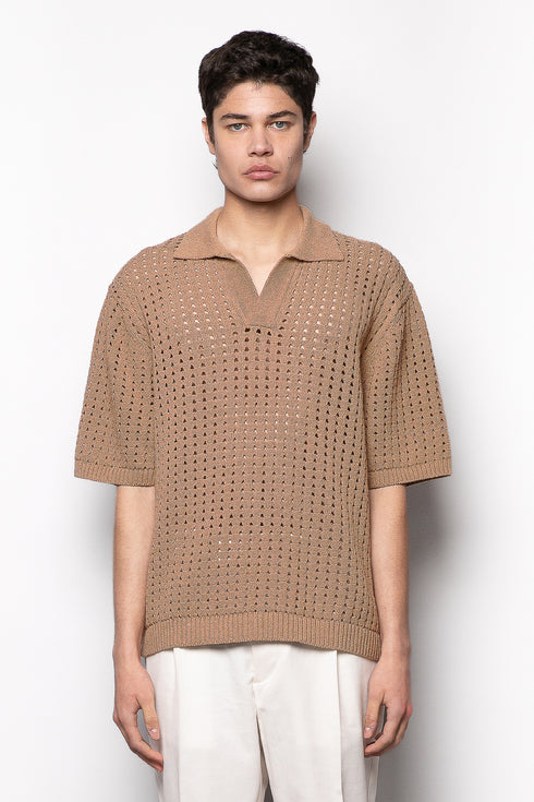 Πλεκτό Ανδρικό Κοντομάνικο Polo Μπλουζάκι I'M BRIAN IB91