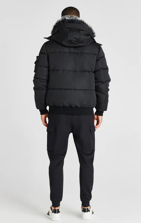 Μαύρο Ανδρικό Bomber Μπουφάν SikSilk SS14