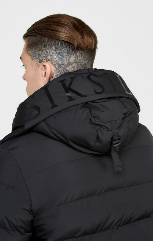 Μαύρο Ανδρικό Parka Μπουφάν SikSilk SS12