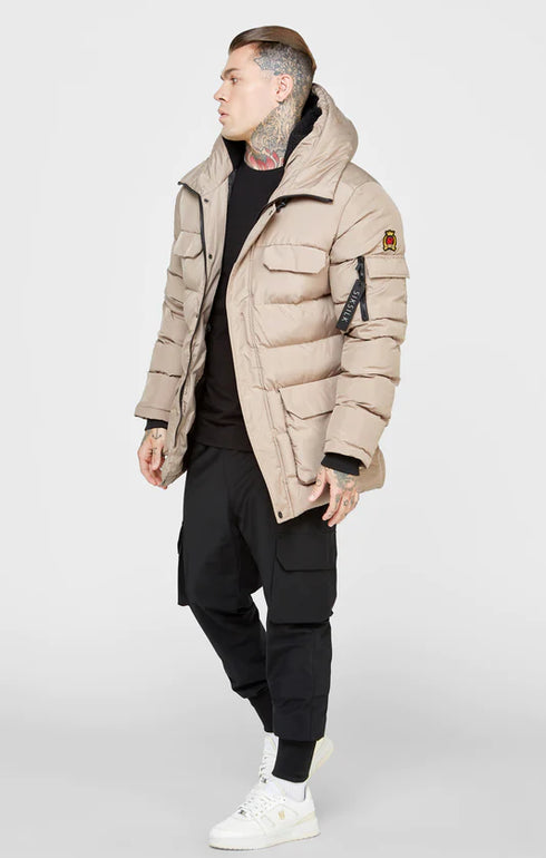 Μπεζ Ανδρικό Parka Μπουφάν SikSilk SS13