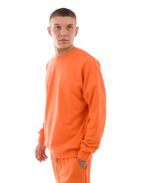 Πορτοκαλί Ανδρική Oversized Φούτερ Χωρίς Κουκούλα Sunset VINTAGE VN48