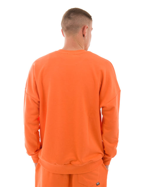 Πορτοκαλί Ανδρική Oversized Φούτερ Χωρίς Κουκούλα Sunset VINTAGE VN48