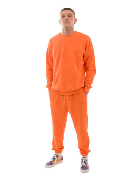 Πορτοκαλί Ανδρική Oversized Φούτερ Χωρίς Κουκούλα Sunset VINTAGE VN48