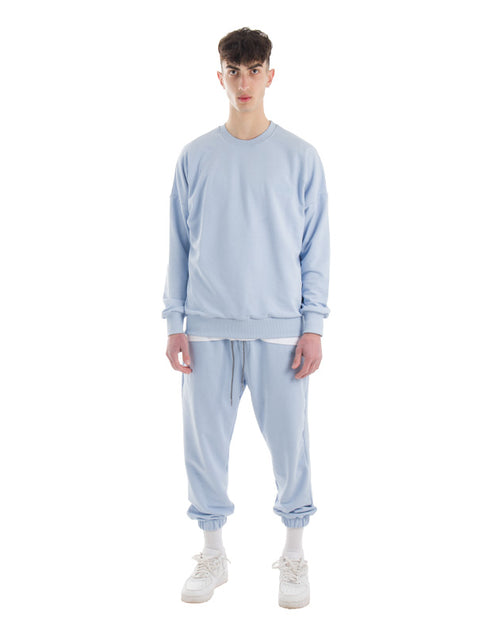 Γαλάζια Ανδρική Oversized Φούτερ Χωρίς Κουκούλα Sunset VINTAGE VN47